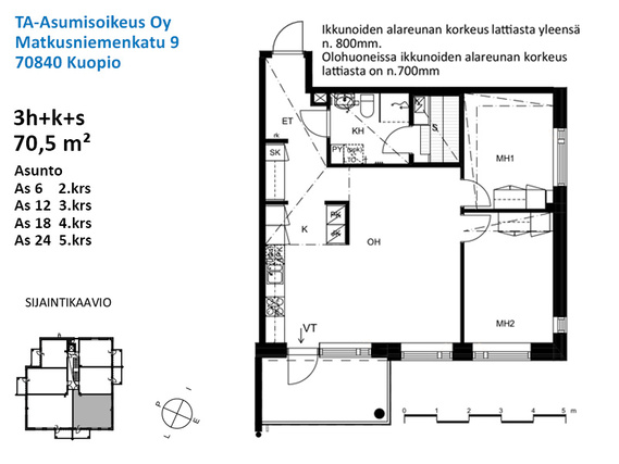 Right of occupancy apartment Kuopio Lehtoniemi 3 rooms