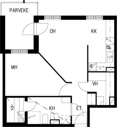 Right of occupancy apartment Espoo Kilo 2 rooms