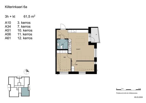 Right of occupancy apartment Vantaa Myyrmäki 3 rooms