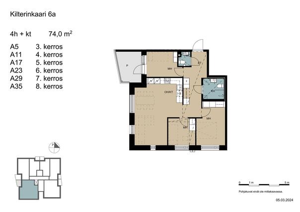 Right of occupancy apartment Vantaa Myyrmäki 4 rooms