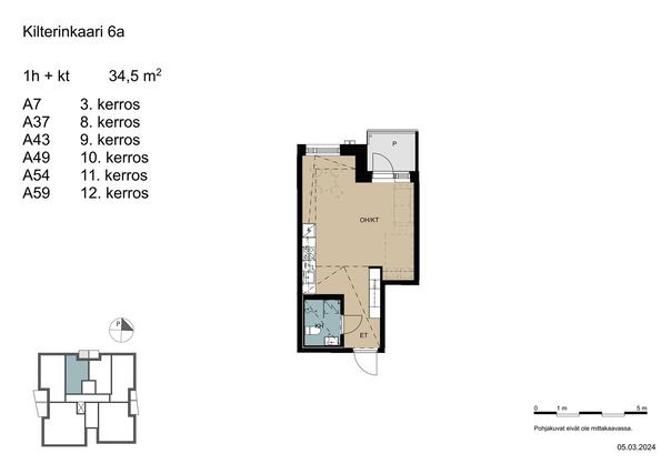 Right of occupancy apartment Vantaa Myyrmäki 1 room