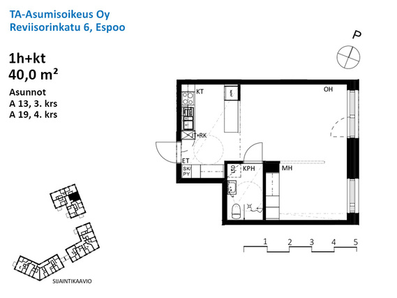 Asumisoikeusasunto Espoo Espoon keskus Yksiö