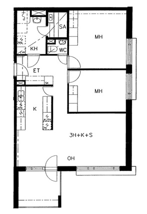 Right of occupancy apartment Kerava Sampola 3 rooms