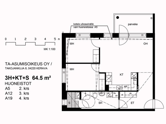 Asumisoikeusasunto Kerava Ahjo 3 huonetta