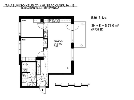 Right of occupancy apartment Vantaa Kaivoksela 3 rooms