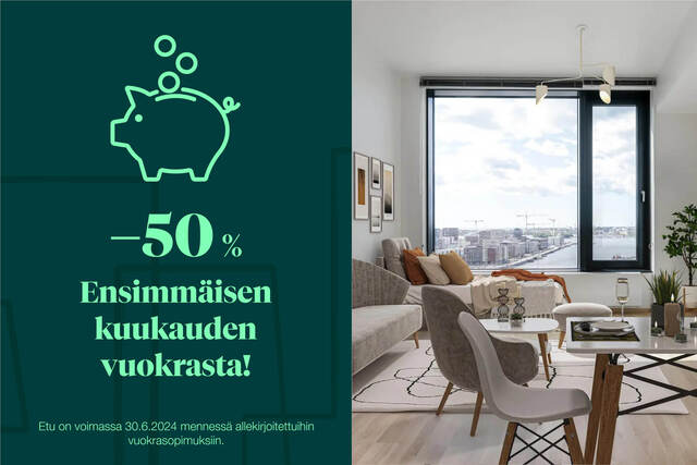 Vuokra-asunto Helsinki Kalasatama 3 huonetta -