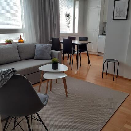 Rental Rovaniemi Keskusta 2 rooms Olohuone ja keittiö