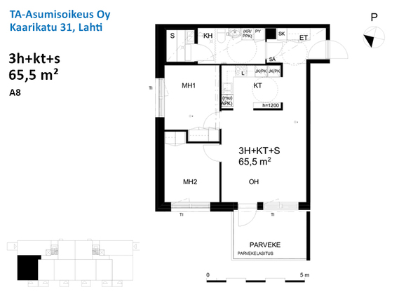 Right of occupancy apartment Lahti Asemantausta 3 rooms