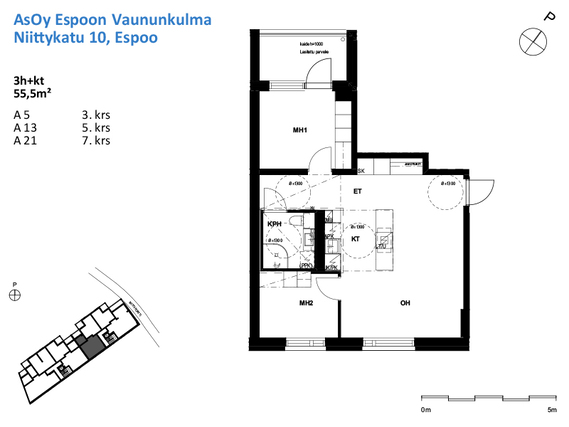 Vuokra-asunto Espoo Niittykumpu 3 huonetta