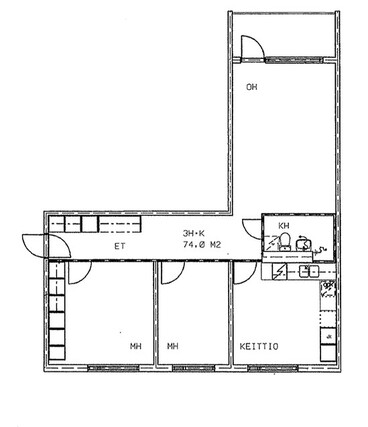 Rental Jyväskylä Keltinmäki 3 rooms Yleiskuva