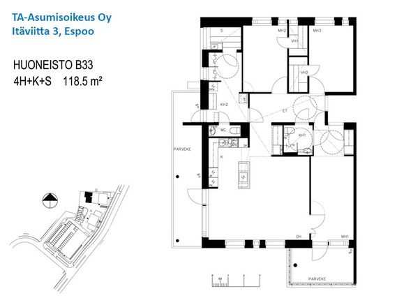 Asumisoikeusasunto Espoo Saunalahti 4 huonetta