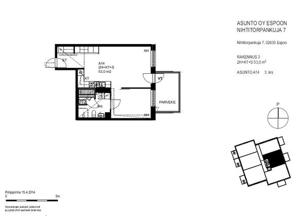 Rental Espoo Kilo 2 rooms Kampanja