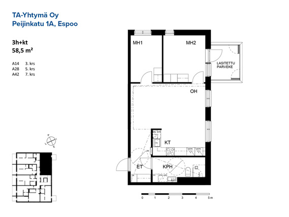 Rental Espoo Kaitaa 3 rooms