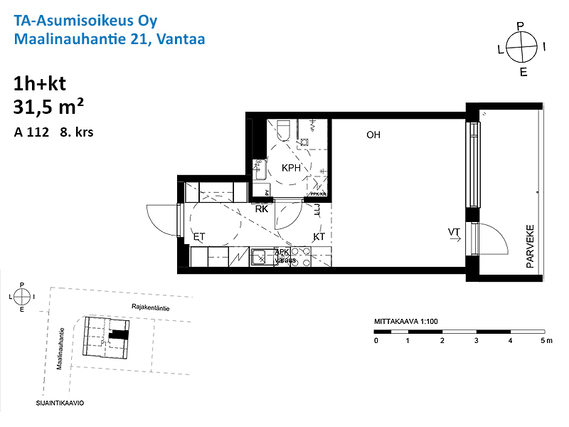 Asumisoikeusasunto Vantaa Länsimäki Yksiö