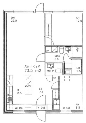 Right of occupancy apartment Imatra Imatrankoski 3 rooms