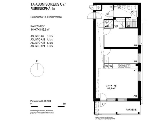 Vuokra-asunto Vantaa Kivistö 3 huonetta