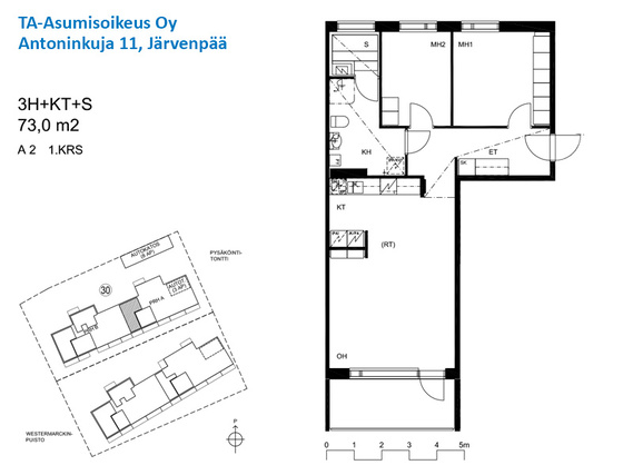 Asumisoikeusasunto Järvenpää Pajala 3 huonetta