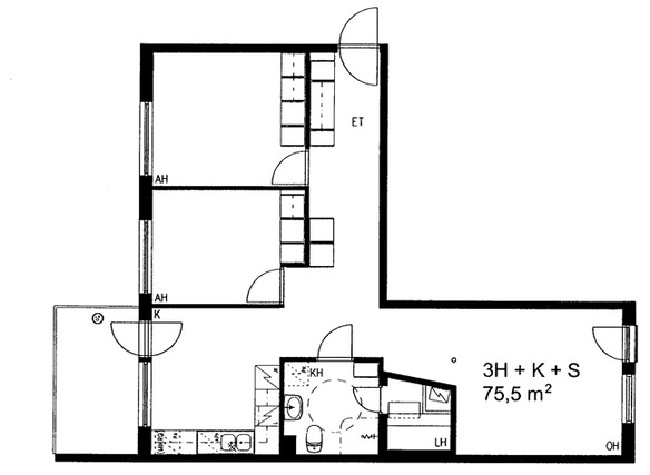 Rental Espoo Leppävaara 3 rooms