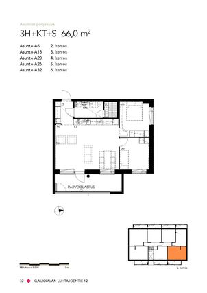 Right of occupancy apartment Nurmijärvi Klaukkala 3 rooms