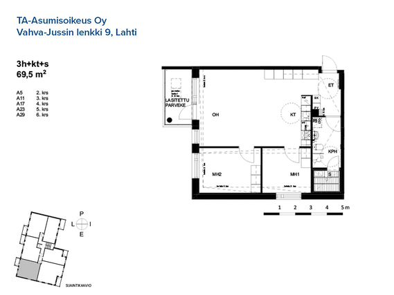 Asumisoikeusasunto Lahti Asemantausta 3 huonetta