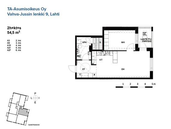 Right of occupancy apartment Lahti Asemantausta 2 rooms