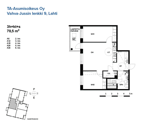 Asumisoikeusasunto Lahti Asemantausta 3 huonetta