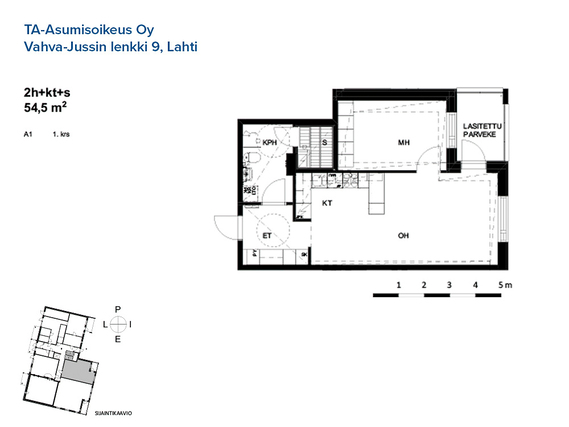 Right of occupancy apartment Lahti Asemantausta 2 rooms