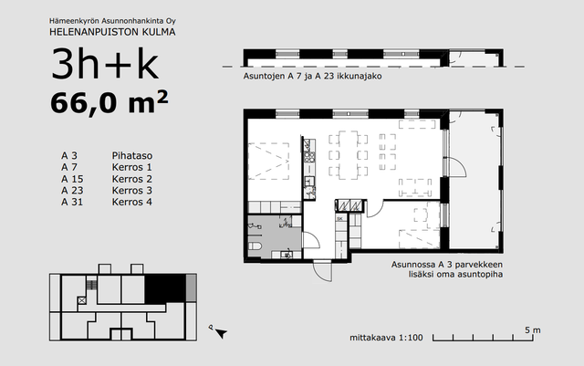 Vuokra-asunto Hämeenkyrö Kyröskoski 3 huonetta