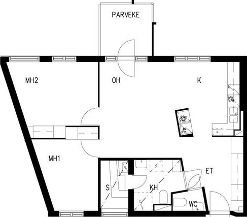 Right of occupancy apartment Espoo Kilo 3 rooms