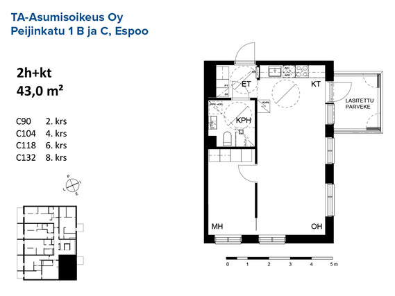 Right of occupancy apartment Espoo Kaitaa 2 rooms