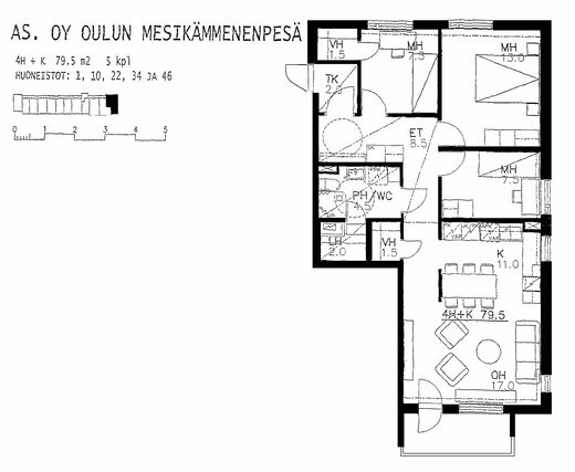Rental Oulu Hiironen 4 rooms