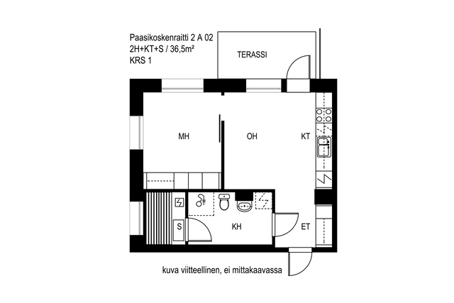 Vuokra-asunto Tampere Santalahti Kaksio Julkisivu