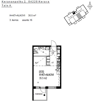 Rental Kerava Ahjo 1 room Kampanja