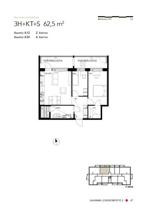 Right of occupancy apartment Laukaa Keskusta 3 rooms