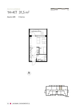 Right of occupancy apartment Laukaa Keskusta 1 room