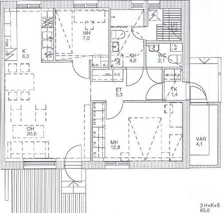 Asumisoikeusasunto Rovaniemi Saarenkylä 3 huonetta