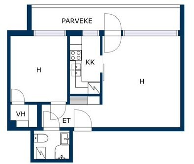 Vuokra-asunto Lohja Virkkala Kaksio Yleiskuva