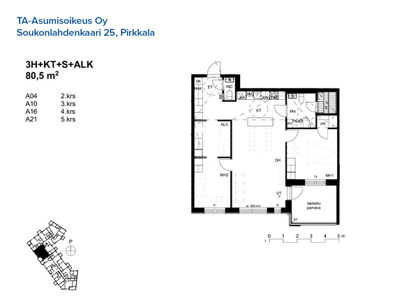 Asumisoikeusasunto Pirkkala  3 huonetta