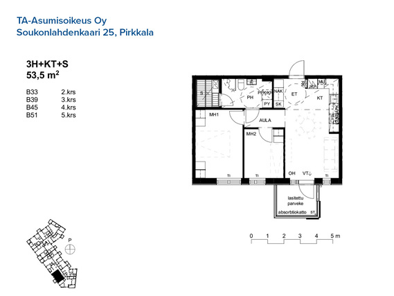 Asumisoikeusasunto Pirkkala  3 huonetta