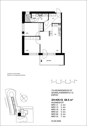 Asumisoikeusasunto Espoo Saunalahti 3 huonetta