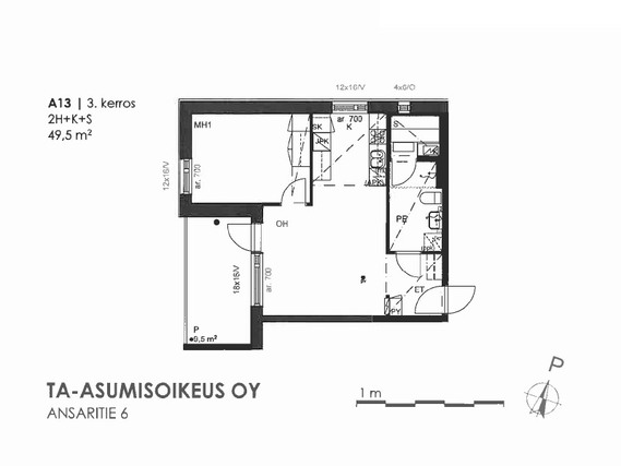 Right of occupancy apartment Jyväskylä Halssila 2 rooms