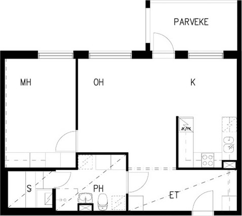 Right of occupancy apartment Vantaa Koivukylä 2 rooms