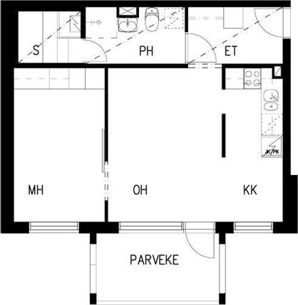 Right of occupancy apartment Vantaa Koivukylä 2 rooms