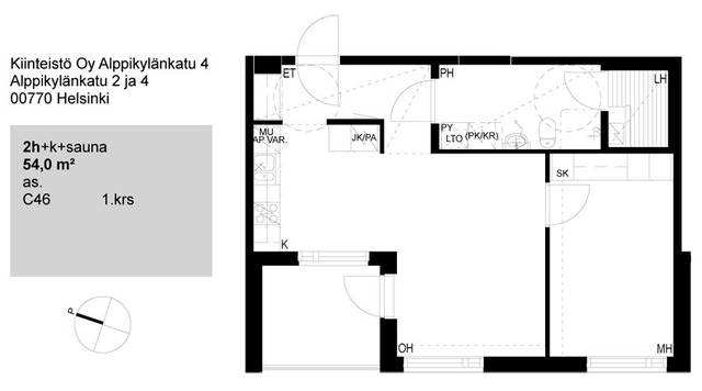 Right of occupancy apartment Helsinki Suurmetsä 2 rooms