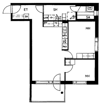 Right of occupancy apartment Vantaa Tikkurila 2 rooms