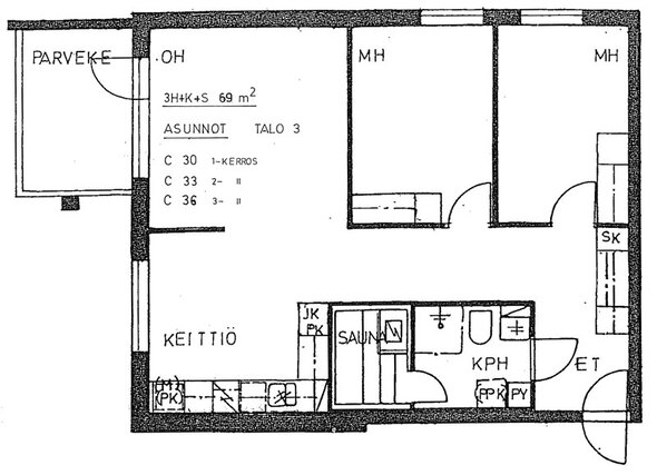 Right of occupancy apartment Vantaa Hakunila 3 rooms