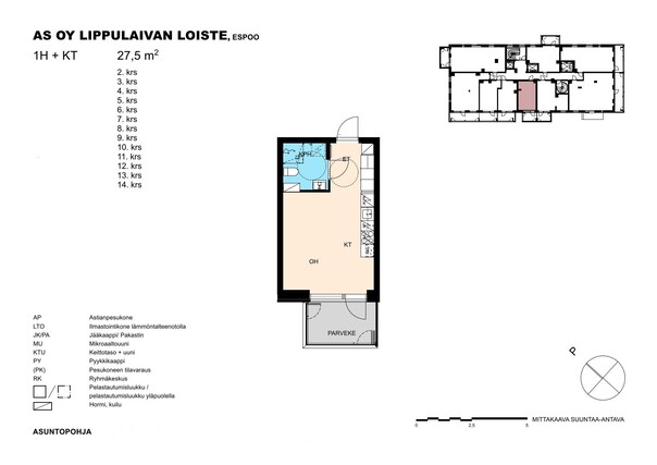 Rental Espoo Espoonlahti 1 room Julkisivu