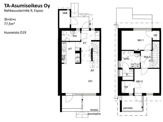 Asumisoikeusasunto Espoo Kurttila 3 huonetta