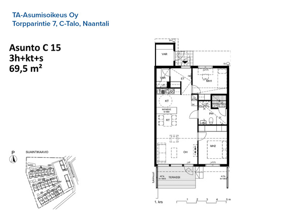 Right of occupancy apartment Naantali Tammisto 3 rooms