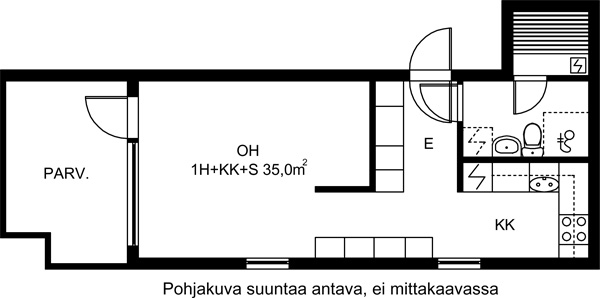 Vuokra-asunto Oulu Myllytulli Yksiö Kampanjakuva